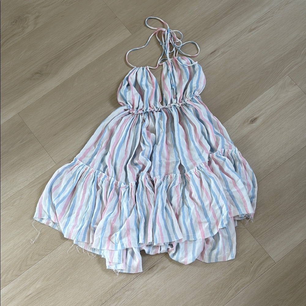 Pink Lily Pastel Striped Mini Dress